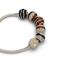 Lade das Bild in den Galerie-Viewer, DUR Schmuck: Anhänger &quot;Bead Welle&quot; Silber 925 rhodiniert mit Strandsand &amp; Bernstein P3826
