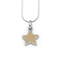 DUR Schmuck: Anhänger  "Sandseestern" kleines Modell Silber 925 rhodiniert mit Strandsand P3829