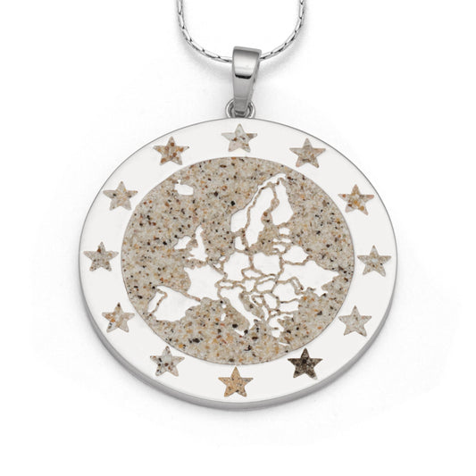DUR Schmuck Anhänger "Europa" Silber 925 mit Strandsand P3922