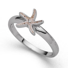 Lade das Bild in den Galerie-Viewer, DUR Schmuck: Ring &quot;Seestern Mini&quot;  Silber 925 rhodiniert mit Strandsand R5426
