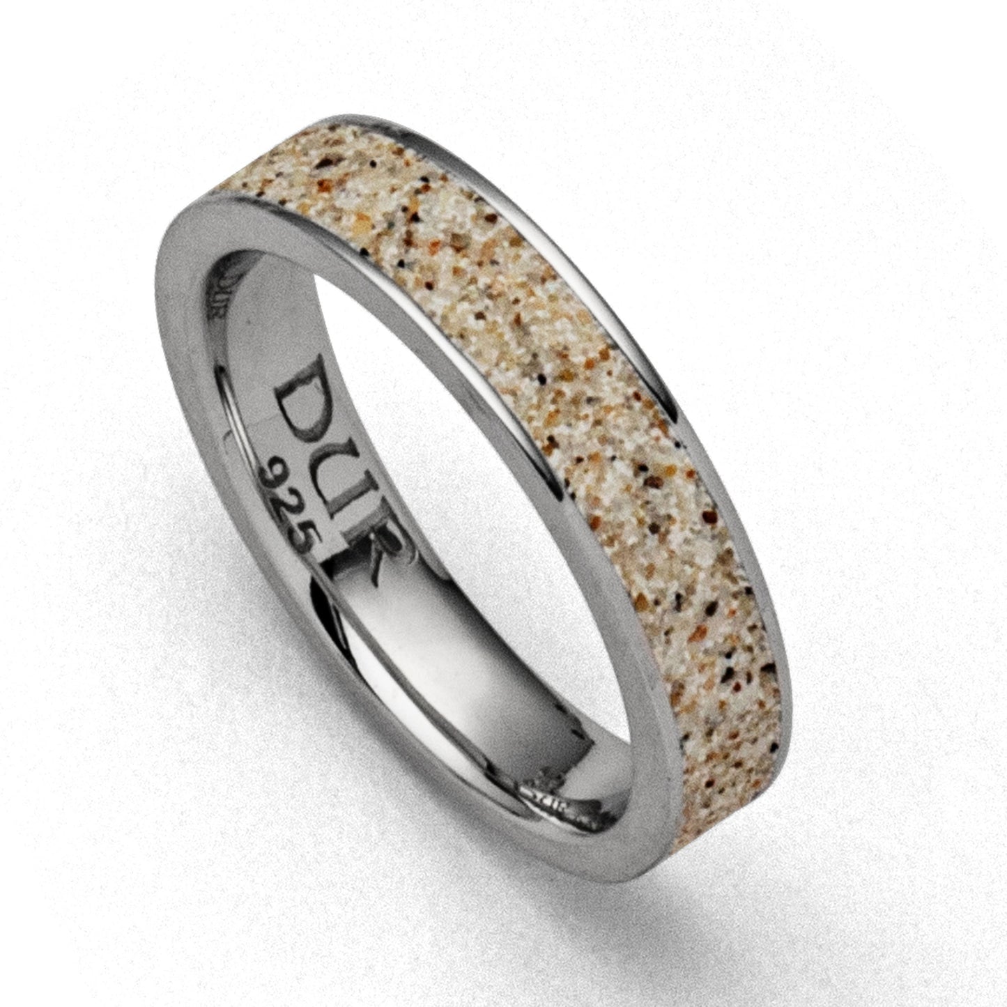 DUR Schmuck: Ring "Sand" Silber 925 rhodiniert mit Strandsand R5578