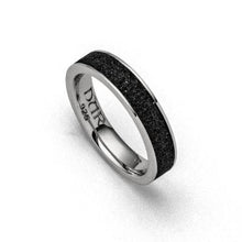 Lade das Bild in den Galerie-Viewer, DUR Schmuck: Ring &quot;Marina&quot; Silber 925 rhodiniert mit Lavasand R5579

