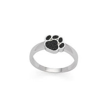 Lade das Bild in den Galerie-Viewer, DUR Schmuck: Ring &quot;Pfote&quot; Silber 925 rhodiniert mit Lavasand R5610
