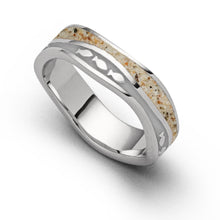 Lade das Bild in den Galerie-Viewer, DUR Schmuck: Ring Welle &quot;Fischschwarm&quot; Silber 925 rhodiniert mit Strandsand R5665
