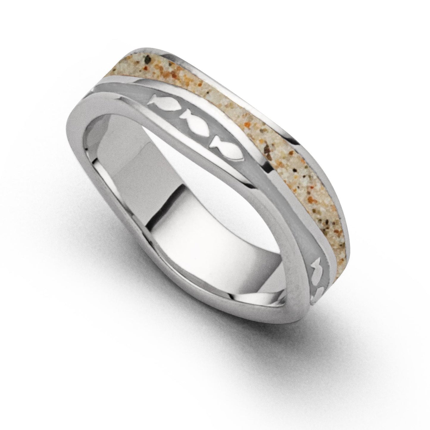 DUR Schmuck: Ring Strandwelle "Fischschwarm" Strandsand
