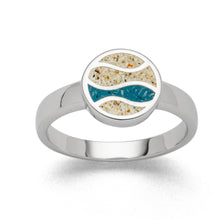 Lade das Bild in den Galerie-Viewer, DUR Schmuck: Ring &quot;Ebbe &amp; Flut&quot; Silber 925 rhodiniert mit Strand &amp; Steinsand R5670
