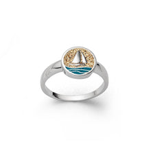 Lade das Bild in den Galerie-Viewer, DUR Schmuck: Ring &quot;Ahoi&quot; Silber 925 rhodiniert mit Strand &amp; Steinsand R5684
