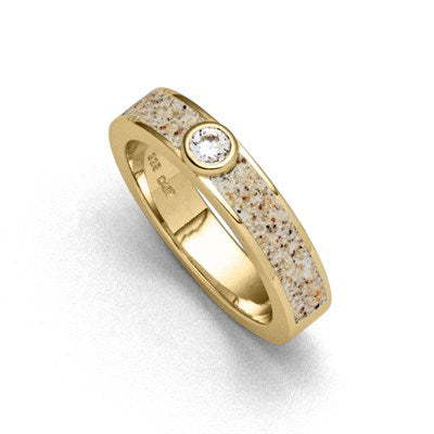 DUR Schmuck: Ring "Venus" Silber 925 vergoldet mit Strandsand & Zirkonia R5845