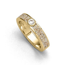 Lade das Bild in den Galerie-Viewer, DUR Schmuck: Ring &quot;Venus&quot; Silber 925 vergoldet mit Strandsand &amp; Zirkonia R5845
