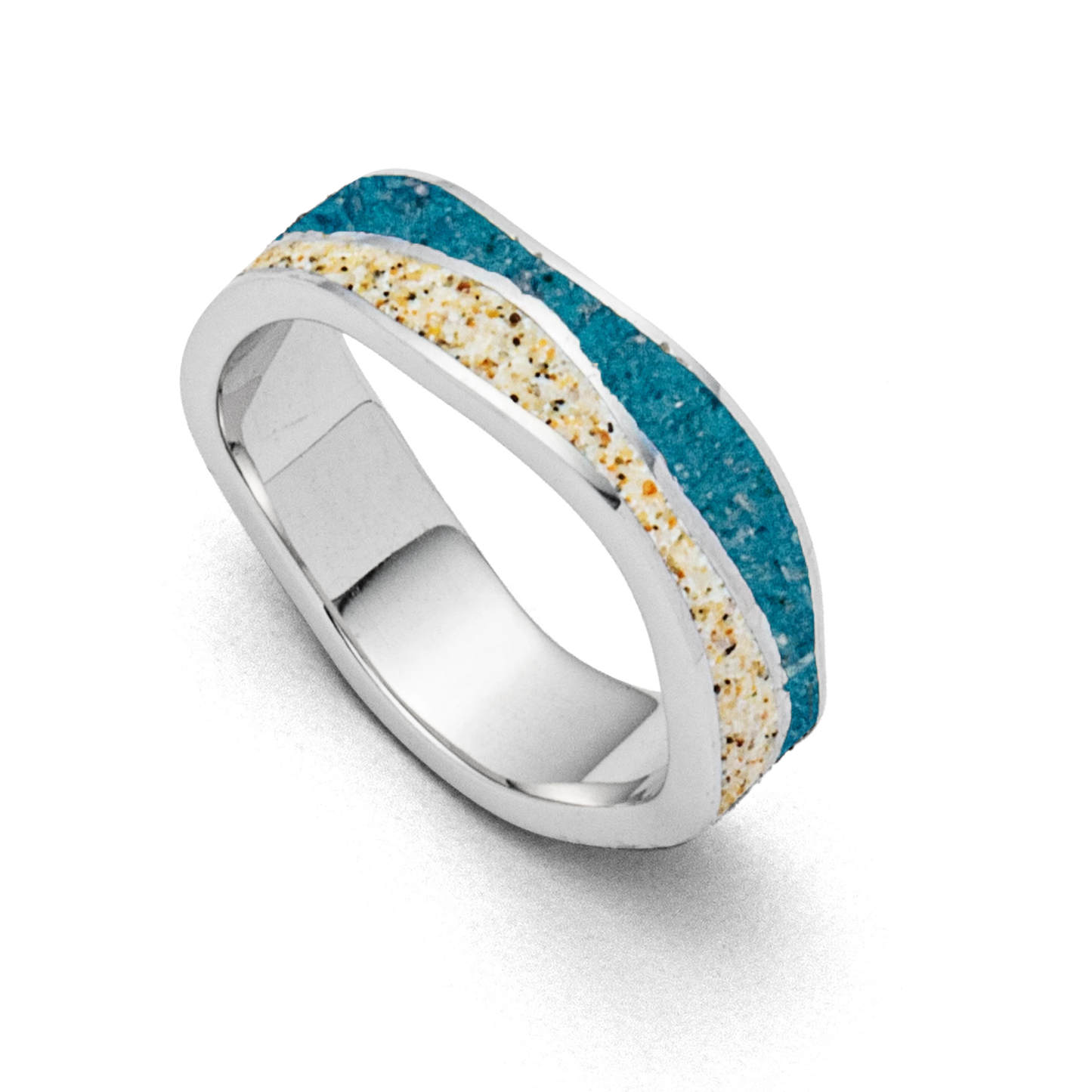 DUR Schmuck: Ring "Steinsand" Silber 925 rhodiniert mit Strand & Steinsand R5105