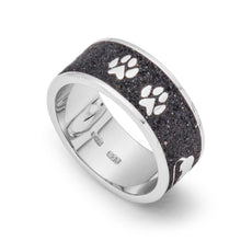 Lade das Bild in den Galerie-Viewer, DUR Schmuck: Ring &quot;Sandkatze&quot; Silber 925 rhodiniert mit Lavasand R4689
