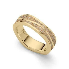 Lade das Bild in den Galerie-Viewer, DUR Schmuck: Ring &quot;Wellen&quot; Silber 925 vergoldet mit Strandsand R5294
