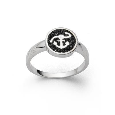 DUR Schmuck: Ring "Hoffnung" Silber 925 rhodiniert mit Lavasand R5581