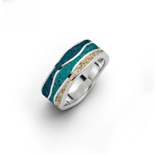 Lade das Bild in den Galerie-Viewer, DUR Schmuck: Ring &quot;Ebbe und Flut&quot; Silber 925 rhodiniert mitStrand &amp; Steinsand R5588
